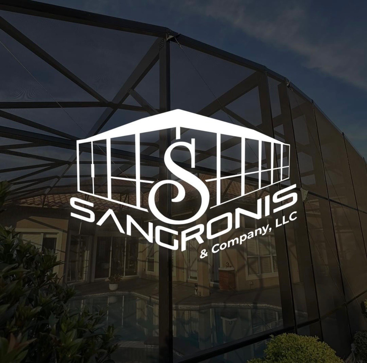Sangronis screen enclosure and company mark