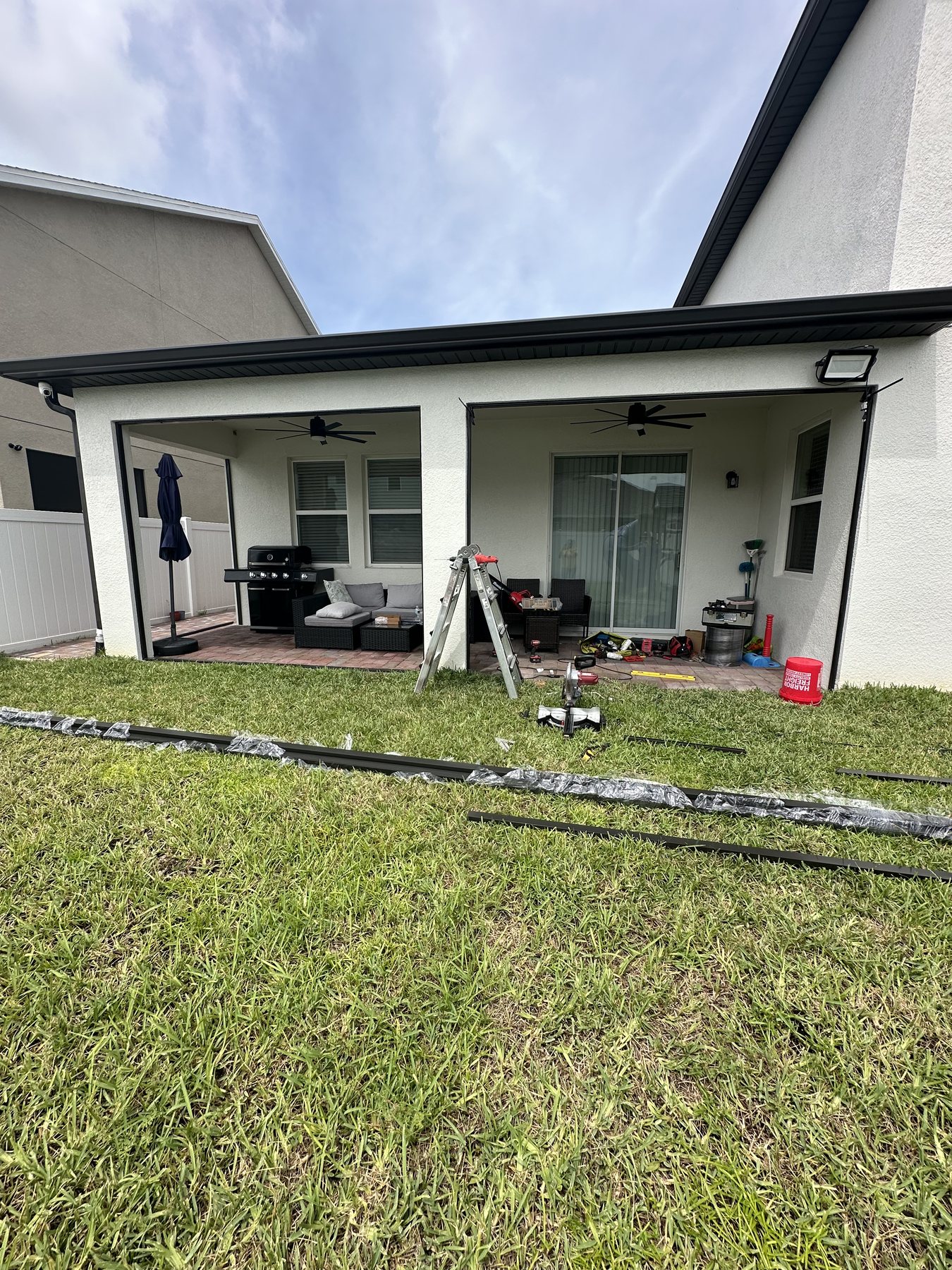 Covered patio before screen installation